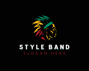 Jamaican Tribal Headdress logo design