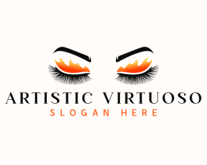 Eyelash Flame Beauty logo design