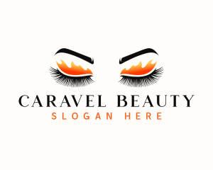 Eyelash Flame Beauty logo design