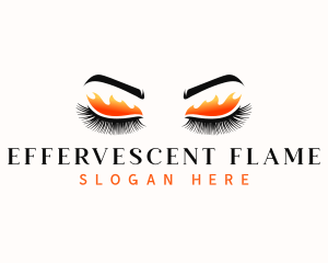 Eyelash Flame Beauty logo design