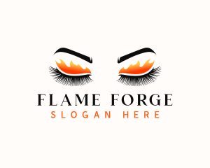 Eyelash Flame Beauty logo design