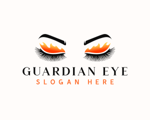 Eyelash Flame Beauty logo design