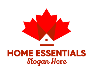 Canadian Maple Leaf Home logo design