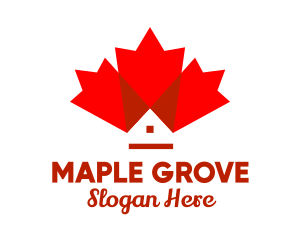 Canadian Maple Leaf Home logo design
