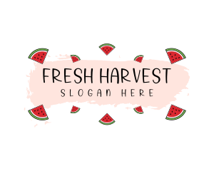 Fresh Watermelon Fruit logo design