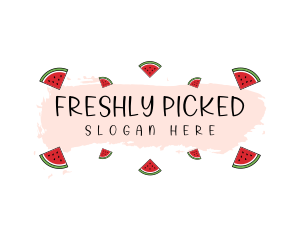 Fresh Watermelon Fruit logo design