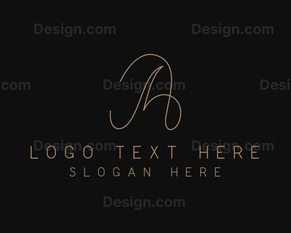 Gold Elegant Letter A Logo