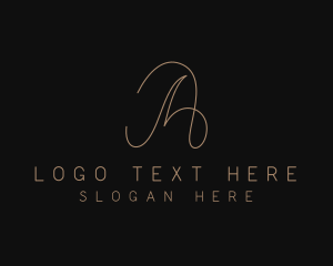 Gold Elegant Letter A logo