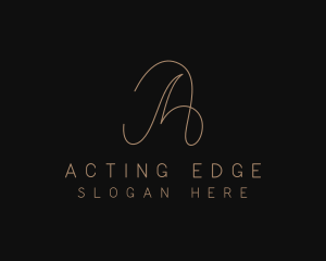 Gold Elegant Letter A logo design