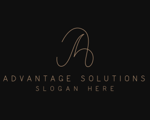 Gold Elegant Letter A logo design