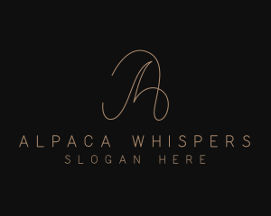 Gold Elegant Letter A logo design