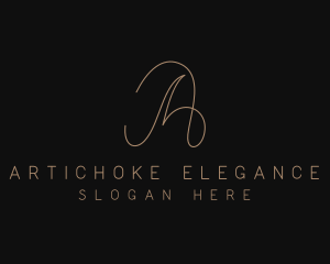 Gold Elegant Letter A logo design