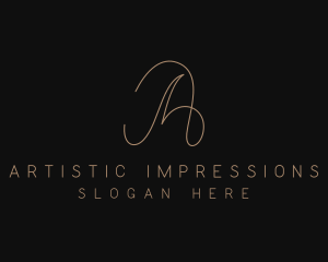 Gold Elegant Letter A logo design