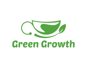 Green Leaf Cup logo design