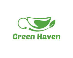 Green Leaf Cup logo design