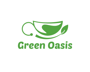 Green Leaf Cup logo design