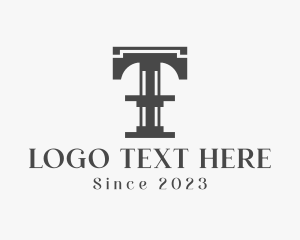 Steel - Letter T Steel Structure logo design