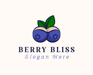 Blueberry Fruit Boobs logo design