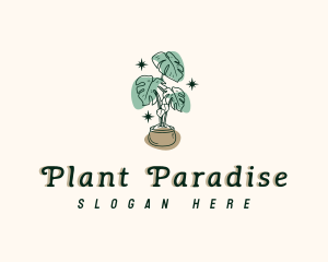 Garden Monstera Plant logo design