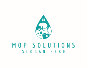 Spray Bottle Disinfectant  logo design