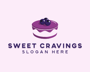 Sweet Blueberry Cake  logo design