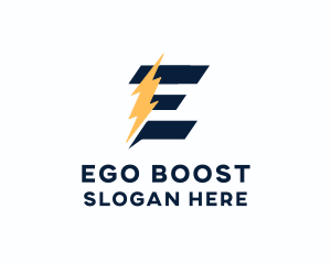 Energy Power Bolt Letter E logo design