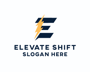 Energy Power Bolt Letter E logo design