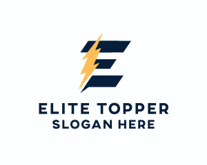 Energy Power Bolt Letter E logo design