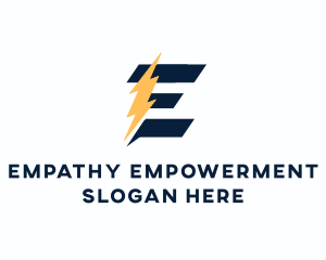 Energy Power Bolt Letter E logo design