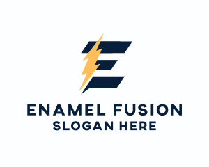 Energy Power Bolt Letter E logo design