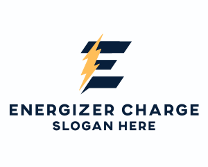 Energy Power Bolt Letter E logo design