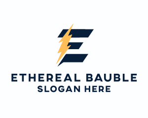 Energy Power Bolt Letter E logo design