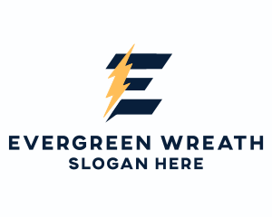 Energy Power Bolt Letter E logo design