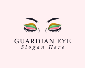 Colorful Eyeshadow Lashes logo design