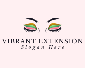 Colorful Eyeshadow Lashes logo design