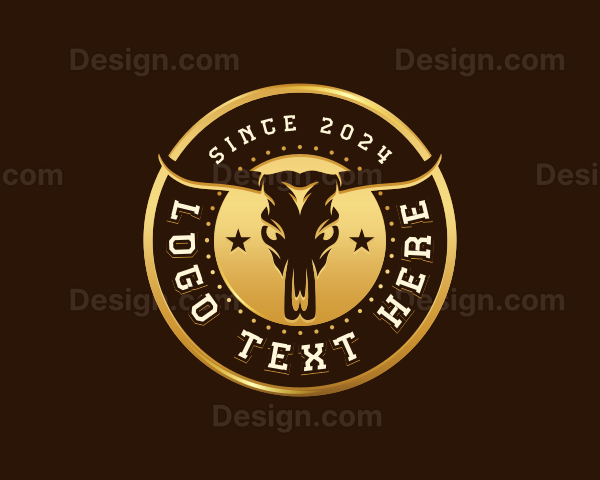 Cattle Bull Skull Logo