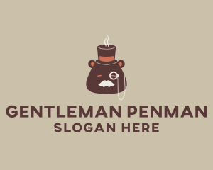 Cartoon Gentleman Bear logo design