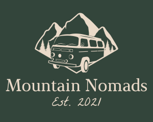 Camping Travel Van logo design