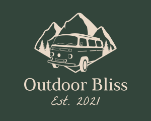 Camping Travel Van logo design