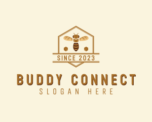 Honey Bee Honeycomb logo design