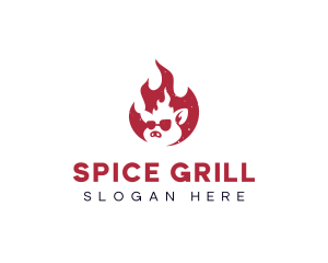 Pig Sunglasses BBQ Restaurant logo design