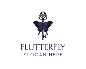 Precious Butterfly Key logo design