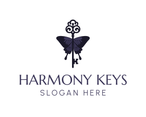 Precious Butterfly Key logo design