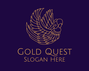 Gold Parrot Bird logo design