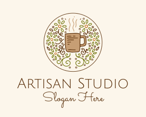 Organic Teahouse Drink  logo design