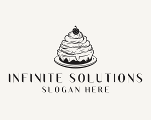 Strawberry Cake Dessert Logo