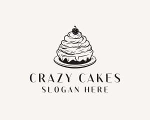 Strawberry Cake Dessert logo design