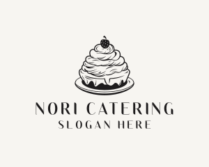 Strawberry Cake Dessert logo design