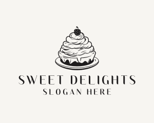 Strawberry Cake Dessert logo design