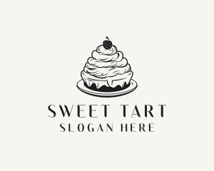 Strawberry Cake Dessert logo design